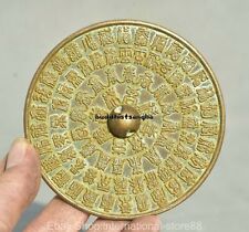 4" Old Chinese Bronze Dynasty Palace Blessing longevity Bronze Mirror