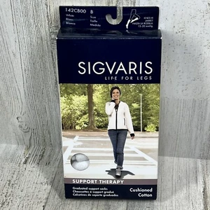 Sigvaris Mujer’s Calcetines Acolchados Algodón Graduado Soporte Blanco 15-20 mmHg - Imagen 1 de 5