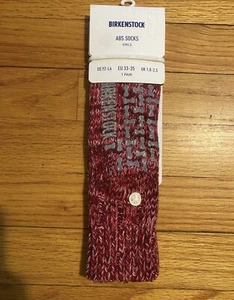 Birkenstock Girls Twist Home Socks Mars Red Abs Size USY2-Y4 1 Pair - New - Picture 1 of 3