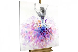 Acryl Gemälde 'BALLERINA MODERN' | HANDGEMALT | Leinwand Bilder 80x80cm - Bild 1 von 11
