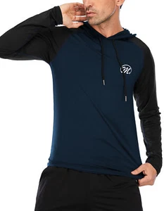 MEETYOO Men's Workout Sweatshirts Long Sleeve Fit Athletic Gym Hoodies Pullover - Picture 1 of 10