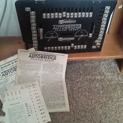 Vintage 1937 Art Deco Black EUC Autobridge Playing Board - Image 1 of 4