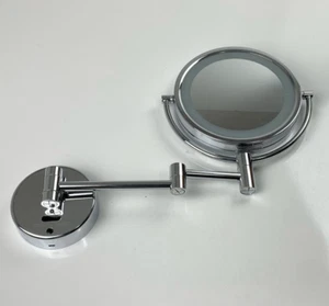 Sharper Image Wall Mounted Lighted Sensor Two Sided Makeup Mirror Chrome Finish - Picture 1 of 10