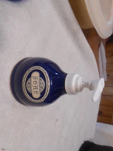 Pottery soap dispenser blue glaze - Picture 1 of 3