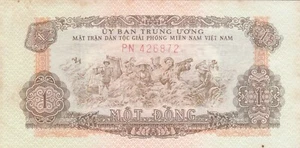 uq020 1963 Viet Nam (South Vietnam) 1 Mot Dong Banknote 1963 - Picture 1 of 2