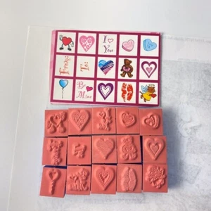 Valentines~Hearts~Love~Hugs~Angel~12 Foam/Rubber Stamps w/labels~No Brand Info - Picture 1 of 4