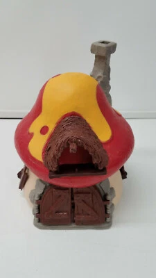 Casa de setas grande de colección Los Pitufos 1976 Peyo Schleich con 9 figuras Foto 1 de 4