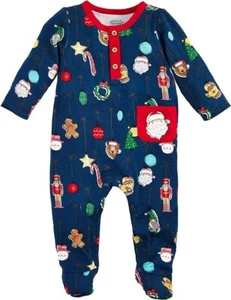 New Mud Pie Baby TOYLAND Sleeper Footed 6-9 months Blue Boy Holiday Christmas - Picture 1 of 2