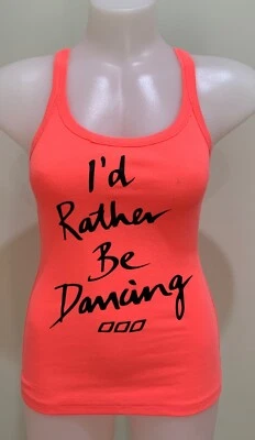 Lorna Jane 'I'd Rather Be Dancing'  Racerback Ribbed Tank, Size XS, EUC - image 1 of 4