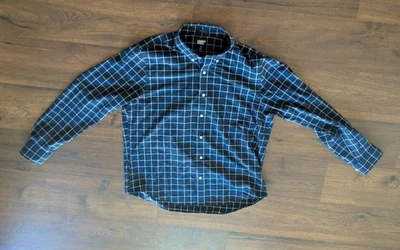 Lands' End Men's Blue Plaid Shirt Button Down Long Sleeve Men's XL (17-17.5) - Image 1 of 4