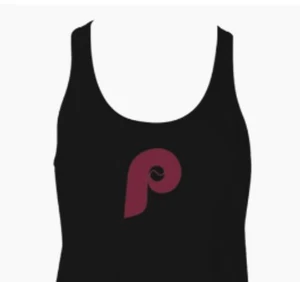 Philadelphia Phillies Women's Cropped Tank Top Black Sizes S, M, L. - Picture 1 of 4