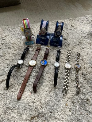 Disney Branded Women’s Wrist Watch Bundle Lot Of 9 Separate Pieces - Image 1 of 4