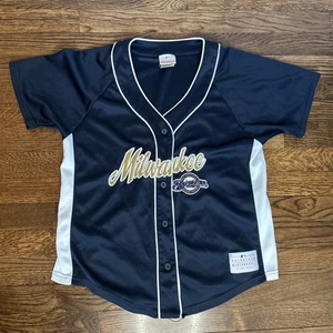 VTG Milwaukee Brewers Jersey Sewn MLB Genuine Merchandise by Lady Slugger Small - Picture 1 of 9