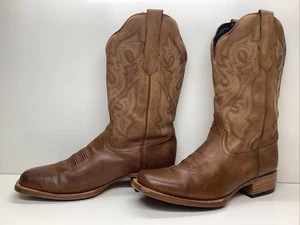 WOMENS JB DILLON COWBOY SQUARE TOE BROWN BOOTS SIZE 10 B - Imagen 1 de 10