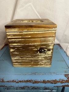 Rustic Torched Barn wood Tissue Box Cover Farm Decor - Picture 1 of 11