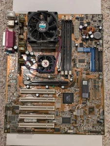 Combo Moth. ASUS A7V133-C Socket 462 3x Sdram AGP PCI AMR +CPU+RAM+Coller - Picture 1 of 4