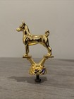 Vintage Basenji Dog Show Metal Trophy Topper NOS Heavy Gold Tone Brass Rare