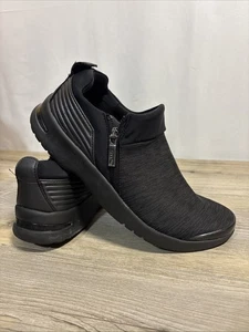 BZees Damen 7,5 Wide Axis Halbschuhe Schuhe Weite Schwarz Stretch Reißverschluss Komfort Freizeit - Bild 1 von 11