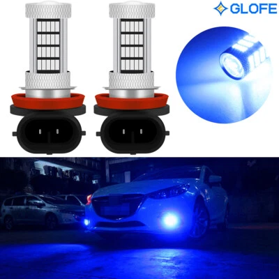 2Pcs Ultra Blue H11 H8 Car Truck Pickup Fog Lights Driving Lamp 92-SMD LED Bulbs - Image 1 of 4