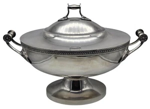 Antique GORHAM Silver Plate Oval Soup Tureen Serving Bowl - Picture 1 of 5