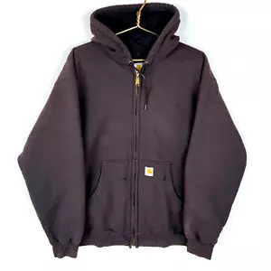 Felpa Carhartt vintage foderata attiva felpa con cappuccio giacca XL nera zip abbigliamento da lavoro - Foto 1 di 7