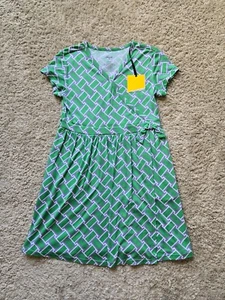 Diane Von Furstenberg faux wrap dress girls L(10-12) green jersey - Picture 1 of 8