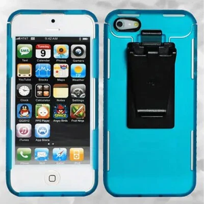 Nite Ize прозрачный бирюзовый чехол съемный ремень зажим для iPhone SE 1/5S/5 - Изображение 1 из 4