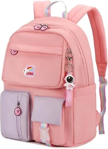 Mochila Niños Niñas Regreso al Cole 17 pulgadas Grande y Duradera Linda Rosa - Imagen 1 de 8