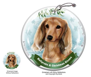 Bellyrubs & Kisses Ornament - Longhair Cream Dachshund 096B - Picture 1 of 1