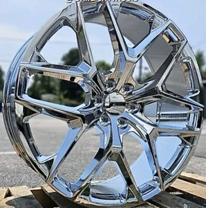 20” Chrome 14078 OE SSW Snowflake II Wheels fits 2024 GMC Sierra Denali 6x5.5 - Picture 1 of 2