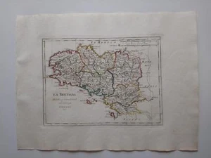 1819 Borghi Mappa La Bretagna Bretagne France Saint-Malo Rennes Brest Vannes - Picture 1 of 2