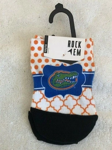 NWT University of Florida Gators head Rock em low cut socks size Youth 2-5.5 Cover