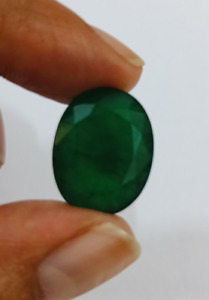19x15MM Oval Natural Zambian Emerald Cut Loose Precious Gemstone 17.35 Carats