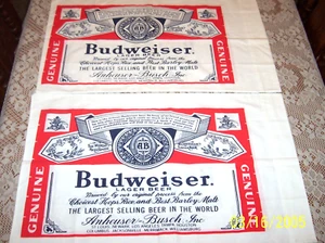 BUDWEISER Logo Vintage Pillow Case 2 Standard Perma Prest Muslin 70s Man Cave - Picture 1 of 9
