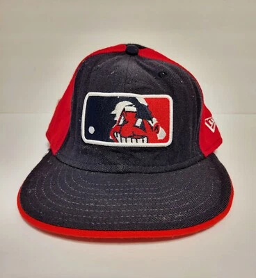 RARE Cleveland Guardians Indians CHIEF WAHOO & MLB Logo PATCH Wool New Era Hat - Image 1 of 4