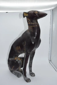 "Estatua de perro galgo grande de aluminio fundido escultura azotada estatuilla 21"" de alto" - Imagen 1 de 11