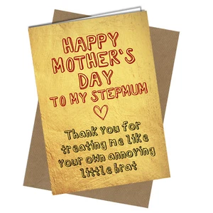 #954 MOTHERS DAY CARD Step Mum Rude / Funny - Picture 1 of 2