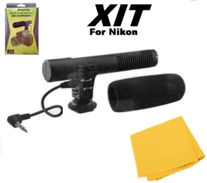 Xit Microphone For NIKON D7500 D7200 D7100 D5600 D5500 D5300 D5200 D5100 D3300 - Picture 1 of 1