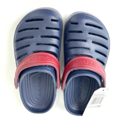 Nautica River Edge Toddler Navy Blue Red Slip On Clog Comfort Shoes Baby Size 11 - Image 1 of 4