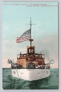 Acorazado estadounidense "Alabama" c1910 - Serie de postales Mitchell #1271 postal - Imagen 1 de 2