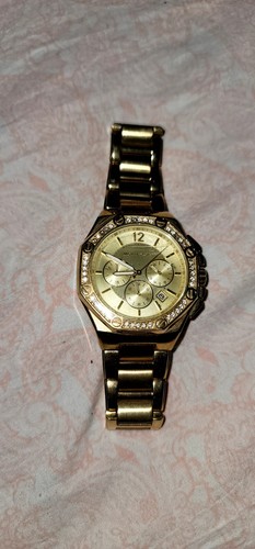 Michael Kors Mini Slim Runway MK3512 34 mm custodia in acciaio inox color oro con...