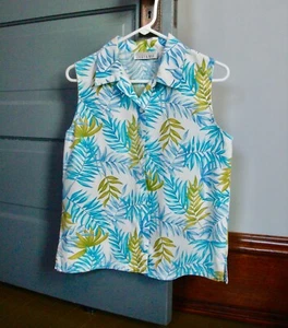 Ärmellose Damenbluse 100% Baumwolle mit Knopfleiste S - Bild 1 von 5