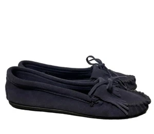 Minnetonka Womens Leather Moccasins Size 11 Purple Slip On 409T - Picture 1 of 9