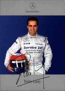 Mercedes Benz Motorsport Rennfahrer PEDRO LAMY Autogrammkarte Tourenwagen 2000 - Picture 1 of 2