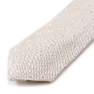 Corbata de seda medallón jacquard tejida champán Cesare Attolini nueva con etiquetas $295 Foto 1 de 3