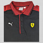 Puma Men Scuderia Ferrari Mix Polo Short Sleeve Pique Stretch Racing Xl Black