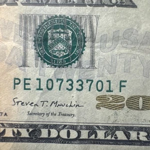 Full Radar Fancy Serial Number $20 Bill Palindrome And Four Pairs, Double Fancy - Picture 1 of 5