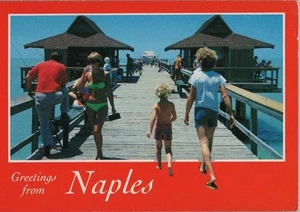 Grüße aus Naples Florida kontinentale Chrom Postkarte - Bild 1 von 2