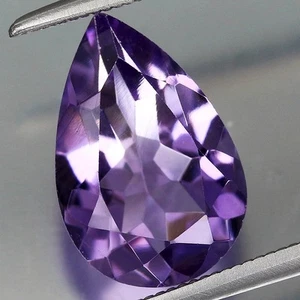 2.66ct t.w 12.1x8mm Pear Natural Untreated Purple Amethyst, Uruguay - Bild 1 von 4