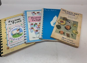 LOT OF 4 Spiral Cookbook: Feeding the Flock Ideal Diet Cookbook Heavenly Delight - Picture 1 of 24